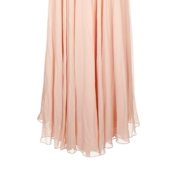Lulus Blush Pink Chiffon Maxi Dress IDA70941 NWT Bridesmaid Formal Gown Size L - Picture 7 of 11